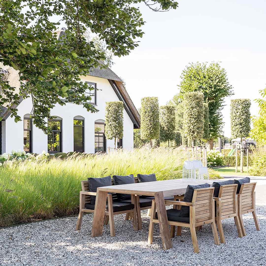Ensemble pour le jardin Italie – bois de teck avec 6 chaises